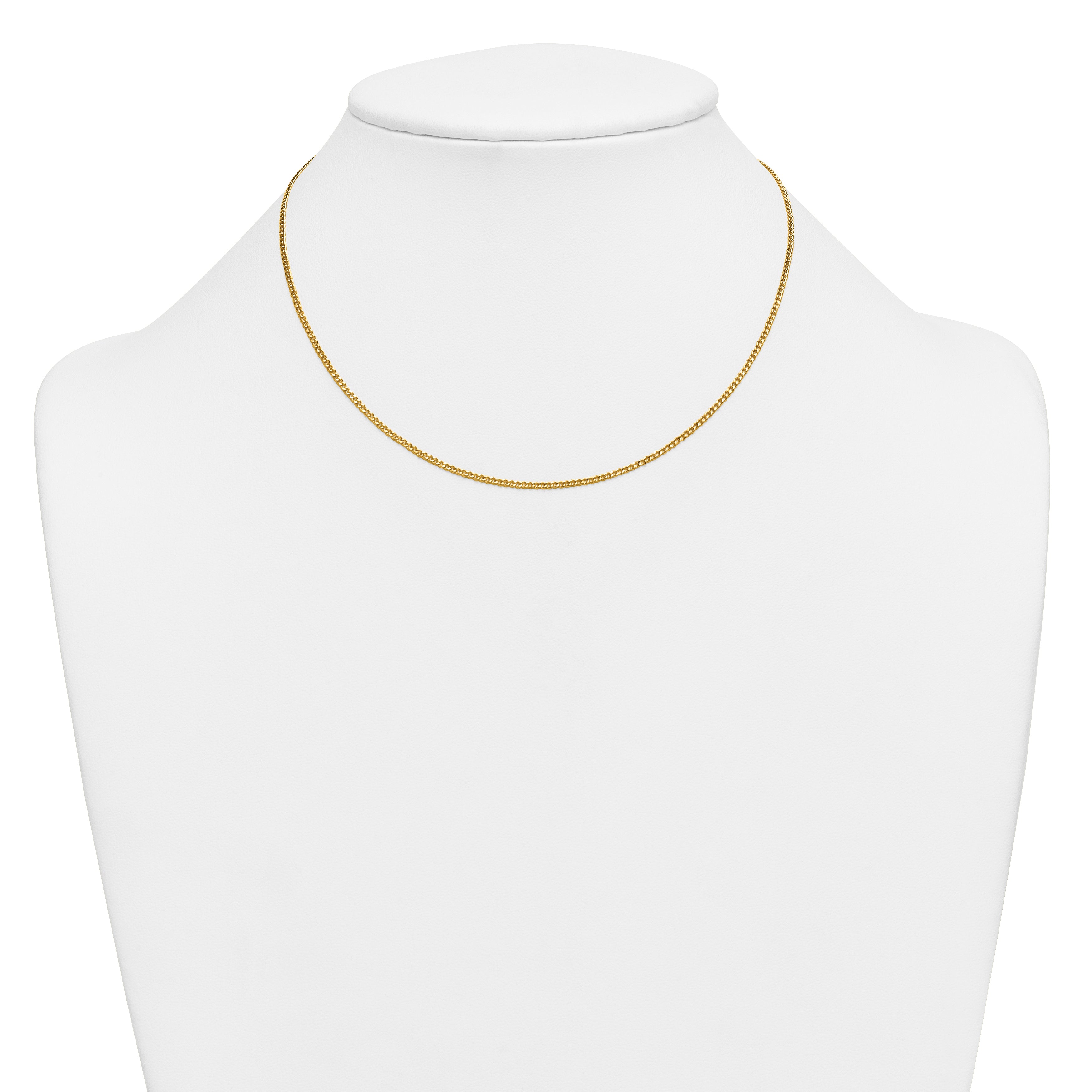 14K Gold Filled Polished Curb Chain Necklace in 1.5mm Width - view 3