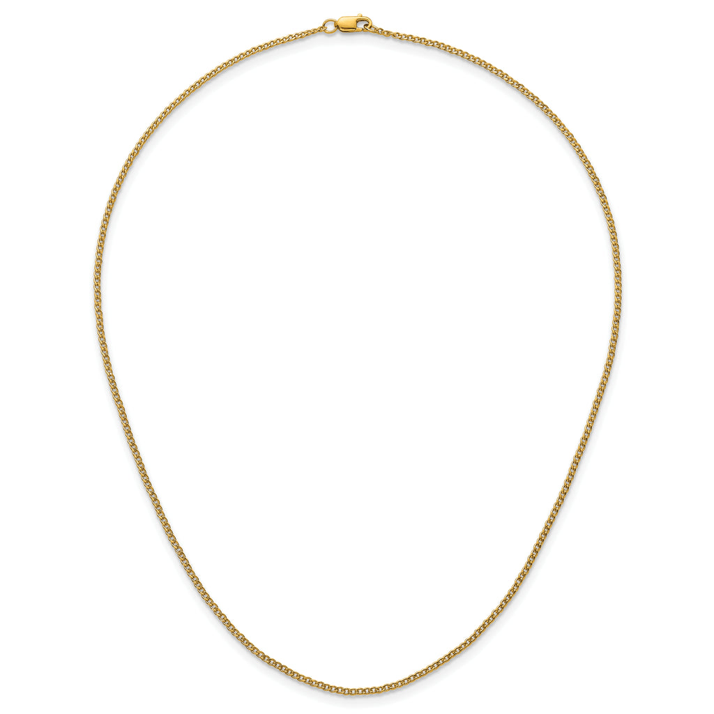 14K Gold Filled Polished Curb Chain Necklace in 1.5mm Width - view 4