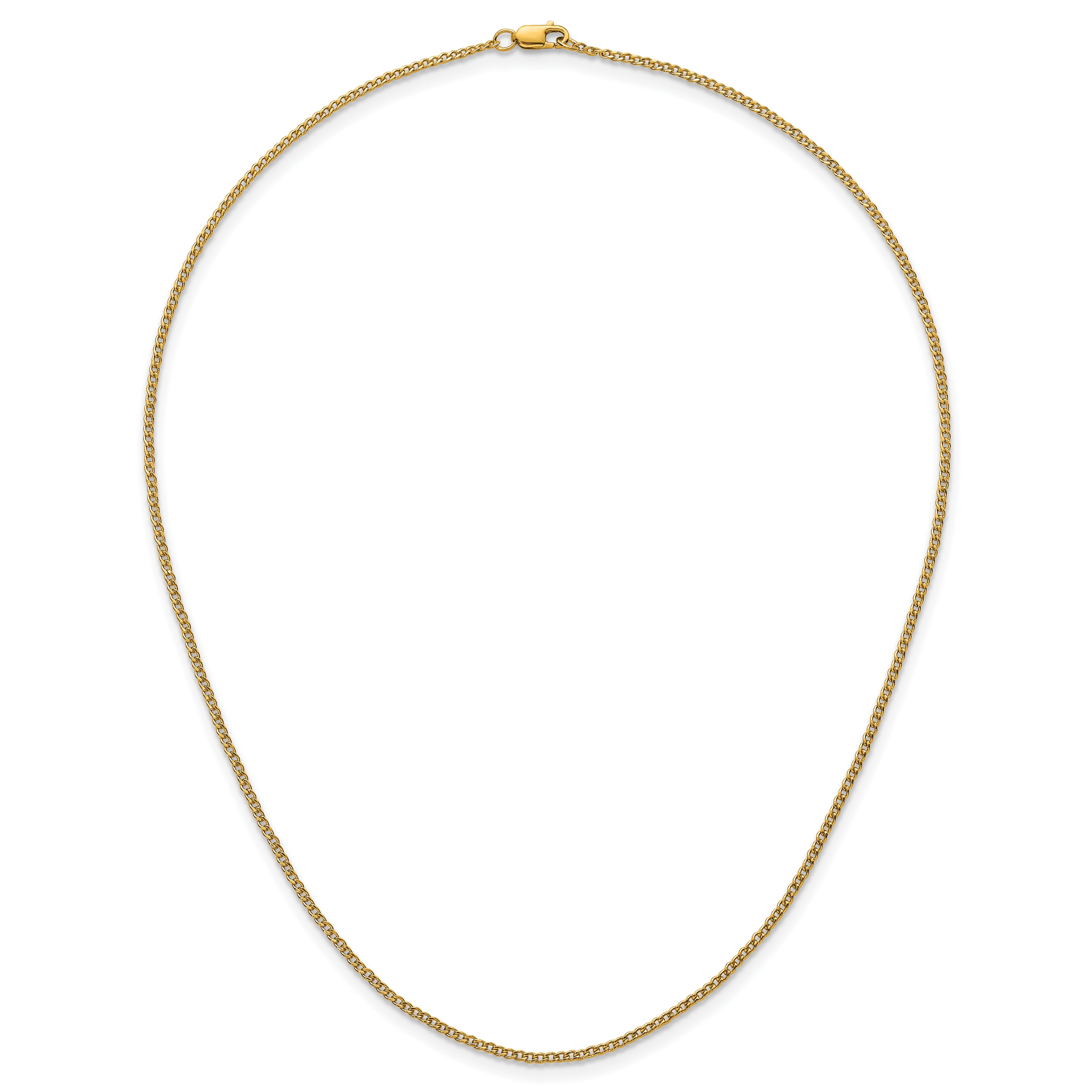 14K Gold Filled Polished Curb Chain Necklace in 1.5mm Width - view 4