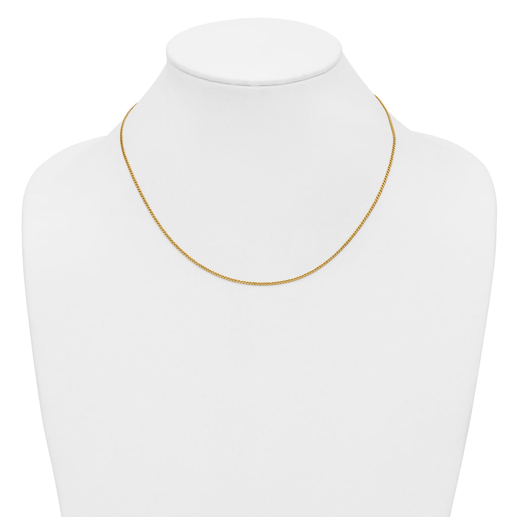 14K Gold Filled Polished Curb Chain Necklace in 1.5mm Width