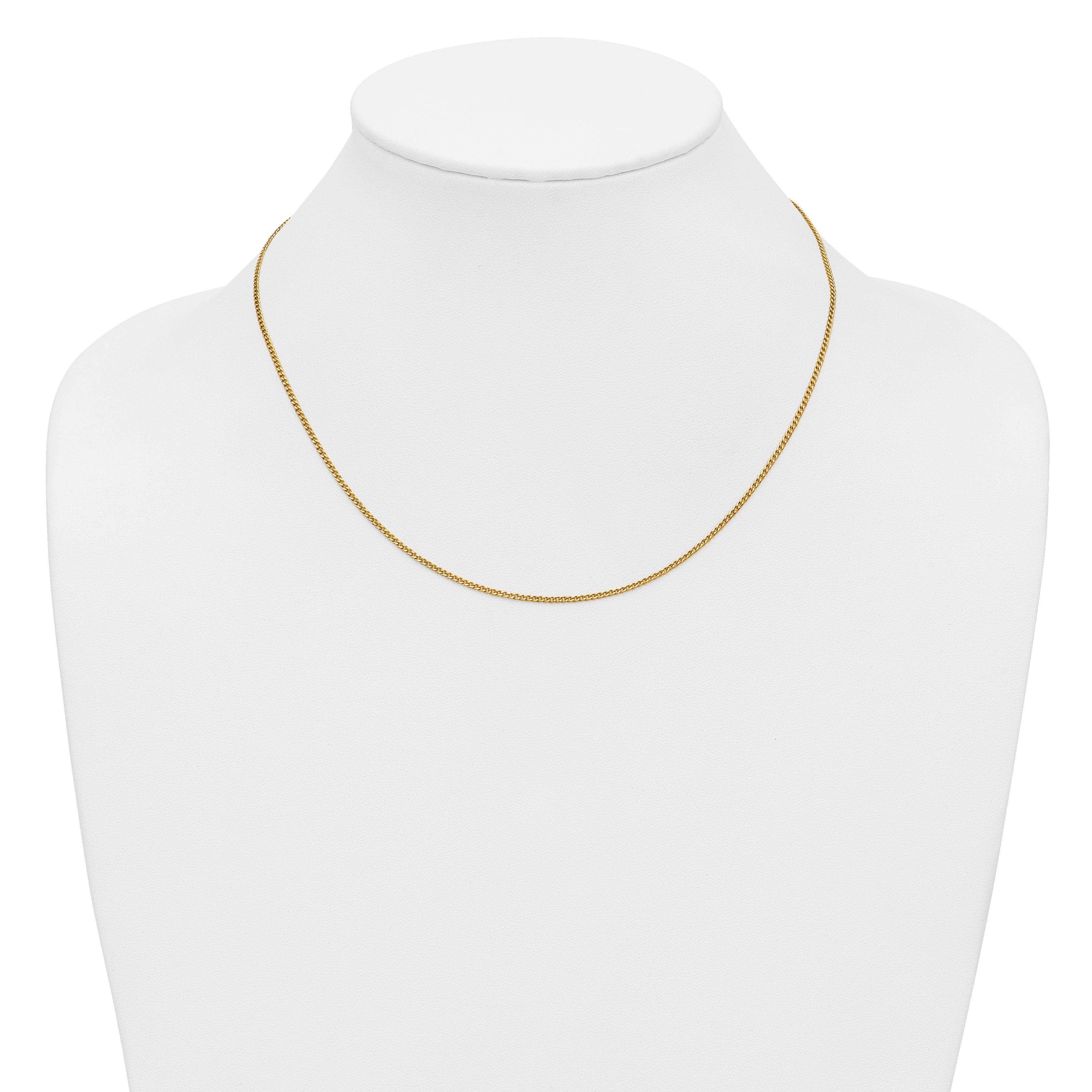 14K Gold Filled Polished Curb Chain Necklace in 1.5mm Width