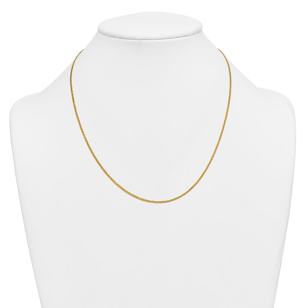 14K Gold Filled Polished Curb Chain Necklace in 1.5mm Width