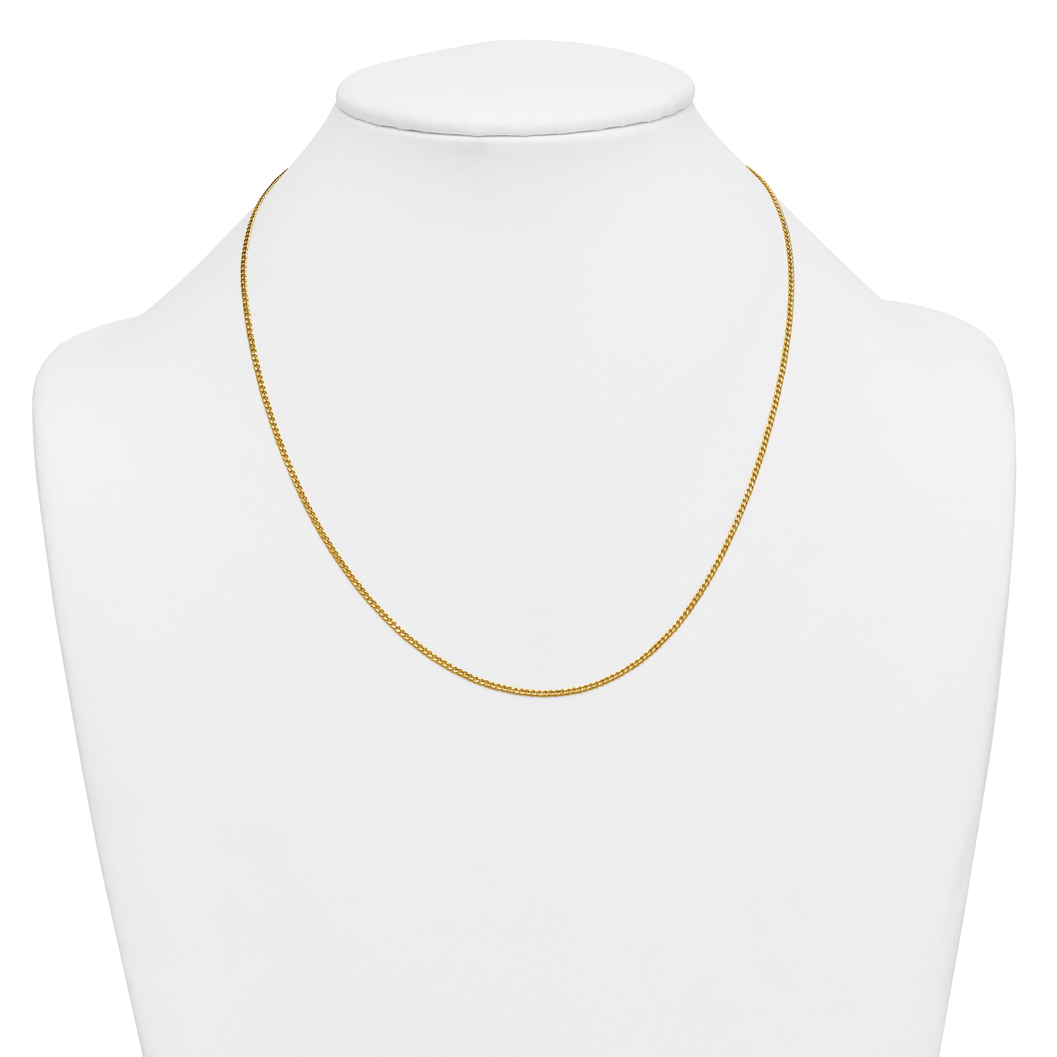 14K Gold Filled Polished Curb Chain Necklace in 1.5mm Width