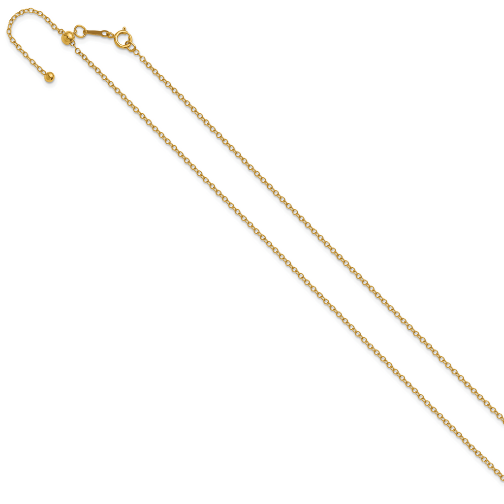 14K Gold Filled Adjustable Cable Chain Necklace in 1.7mm Width - view 2