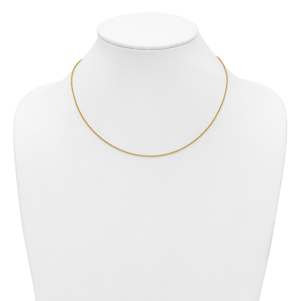 14K Gold Filled Adjustable Cable Chain Necklace in 1.7mm Width - view 3