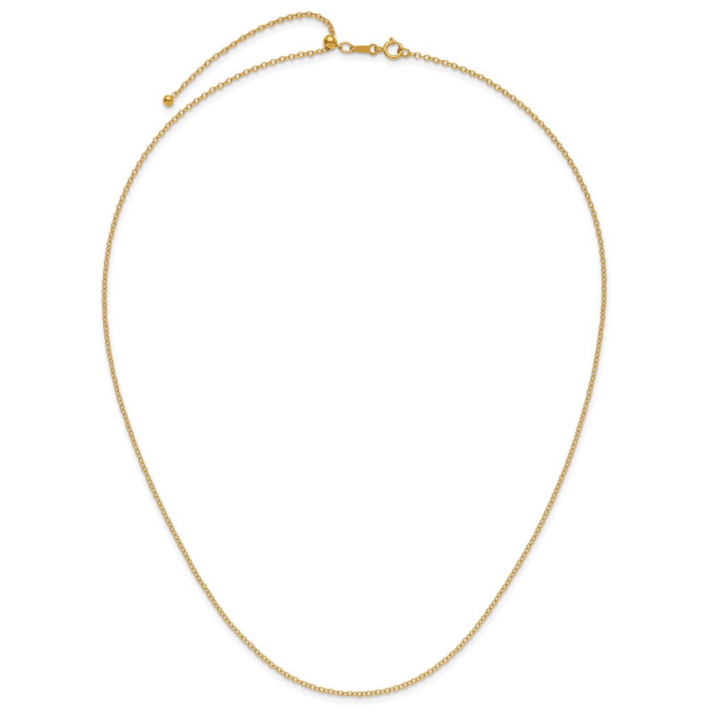 14K Gold Filled Adjustable Cable Chain Necklace in 1.7mm Width - view 4