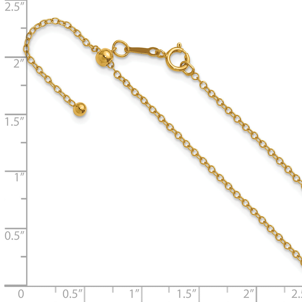 14K Gold Filled Adjustable Cable Chain Necklace in 1.7mm Width - view 6