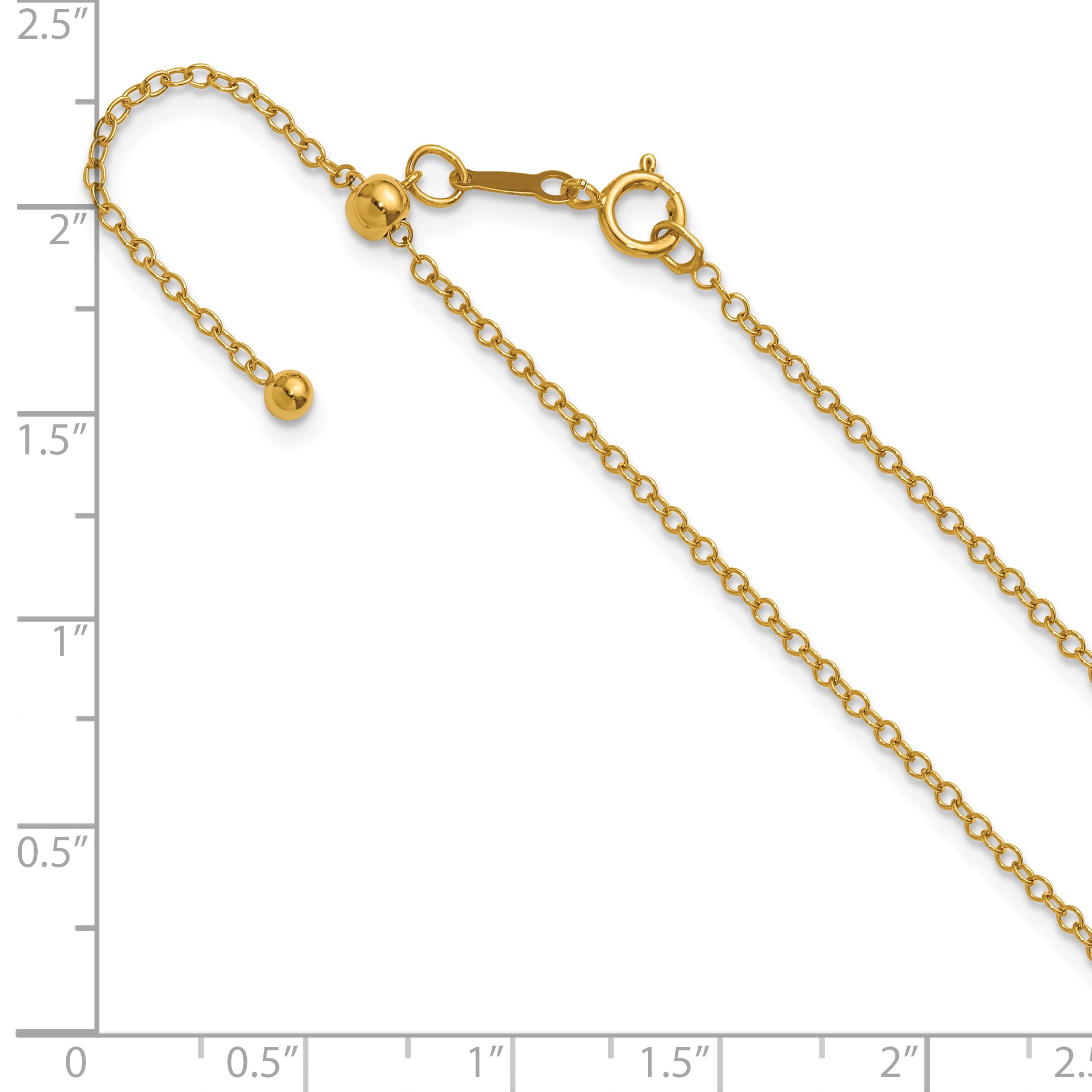 14K Gold Filled Adjustable Cable Chain Necklace in 1.7mm Width - view 6