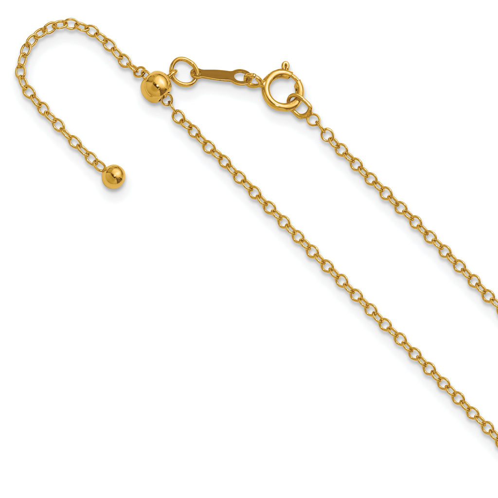 14K Gold Filled Adjustable Cable Chain Necklace in 1.7mm Width by Sophia Jewelers