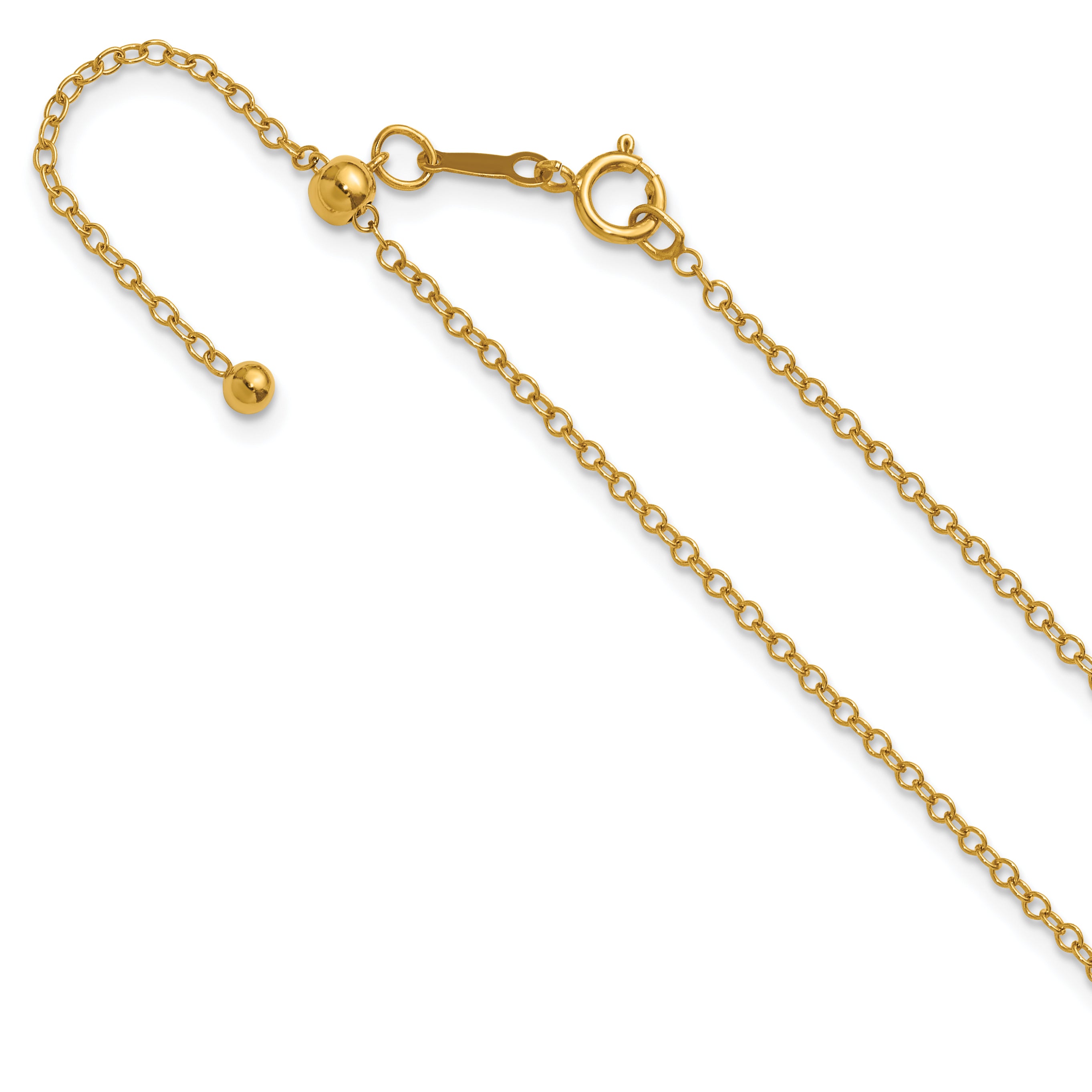 14K Gold Filled Adjustable Cable Chain Necklace in 1.7mm Width by Sophia Jewelers