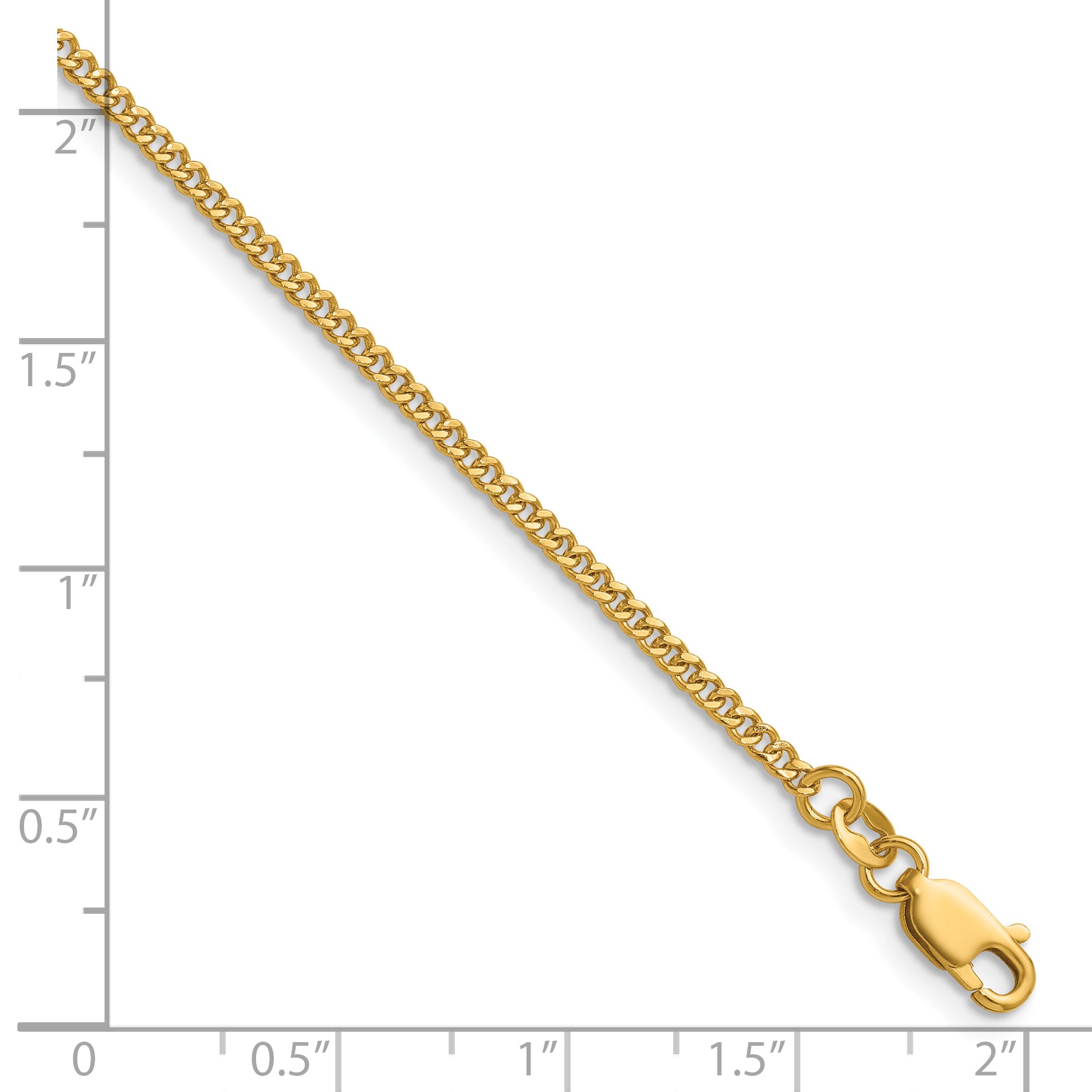 14K Gold Filled Polished Curb Chain Necklace in 2mm Width - view 5