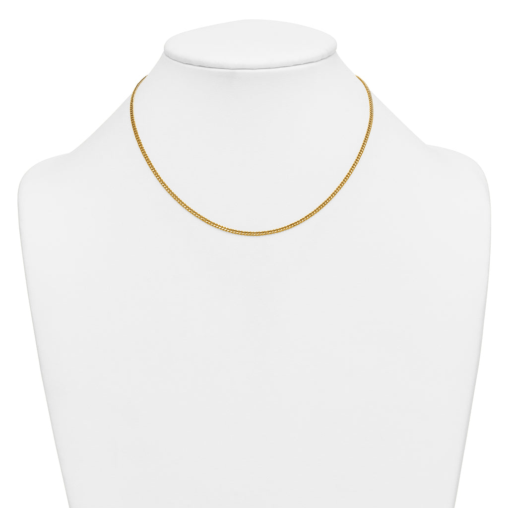 14K Gold Filled Polished Curb Chain Necklace in 2mm Width - view 3