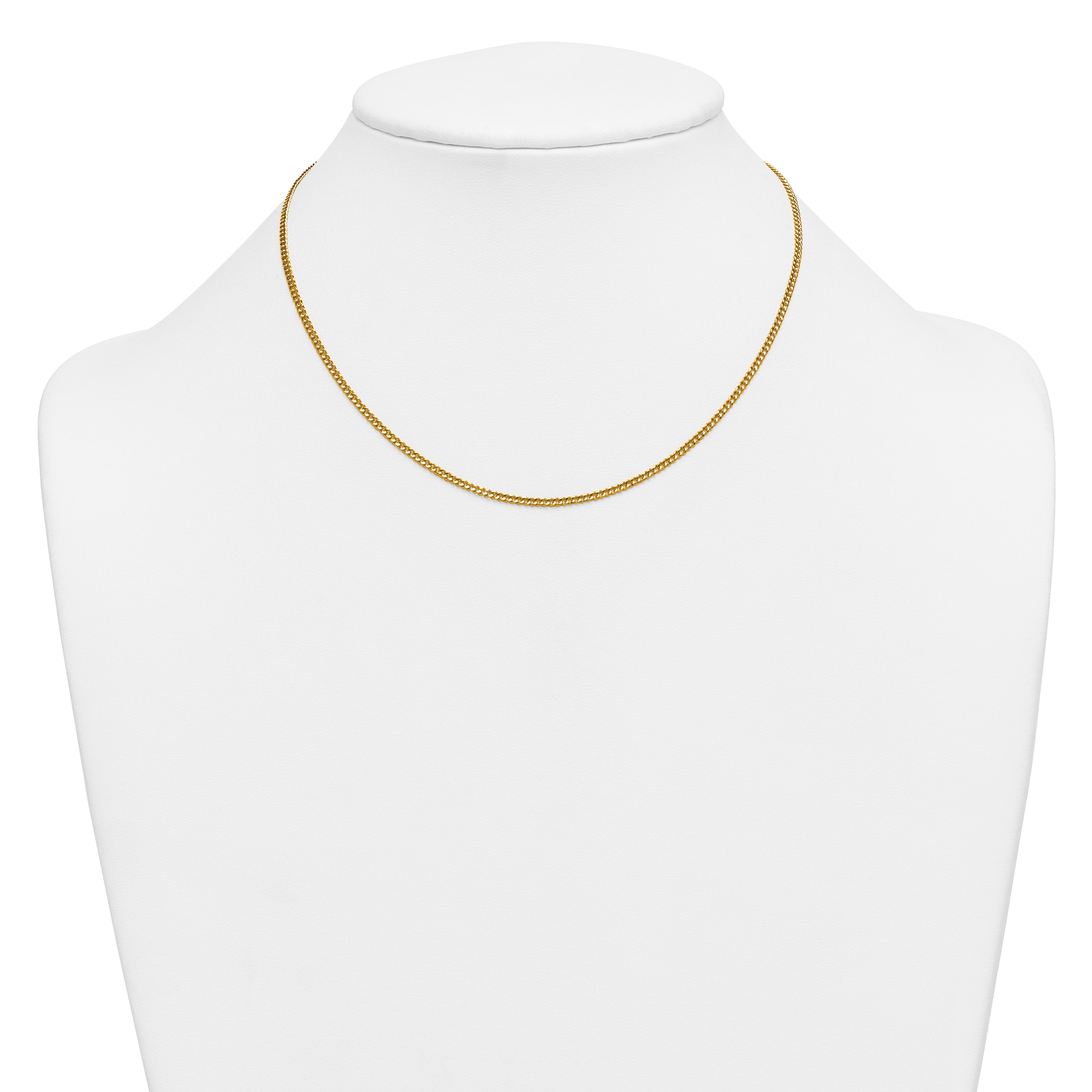 14K Gold Filled Polished Curb Chain Necklace in 2mm Width - view 3