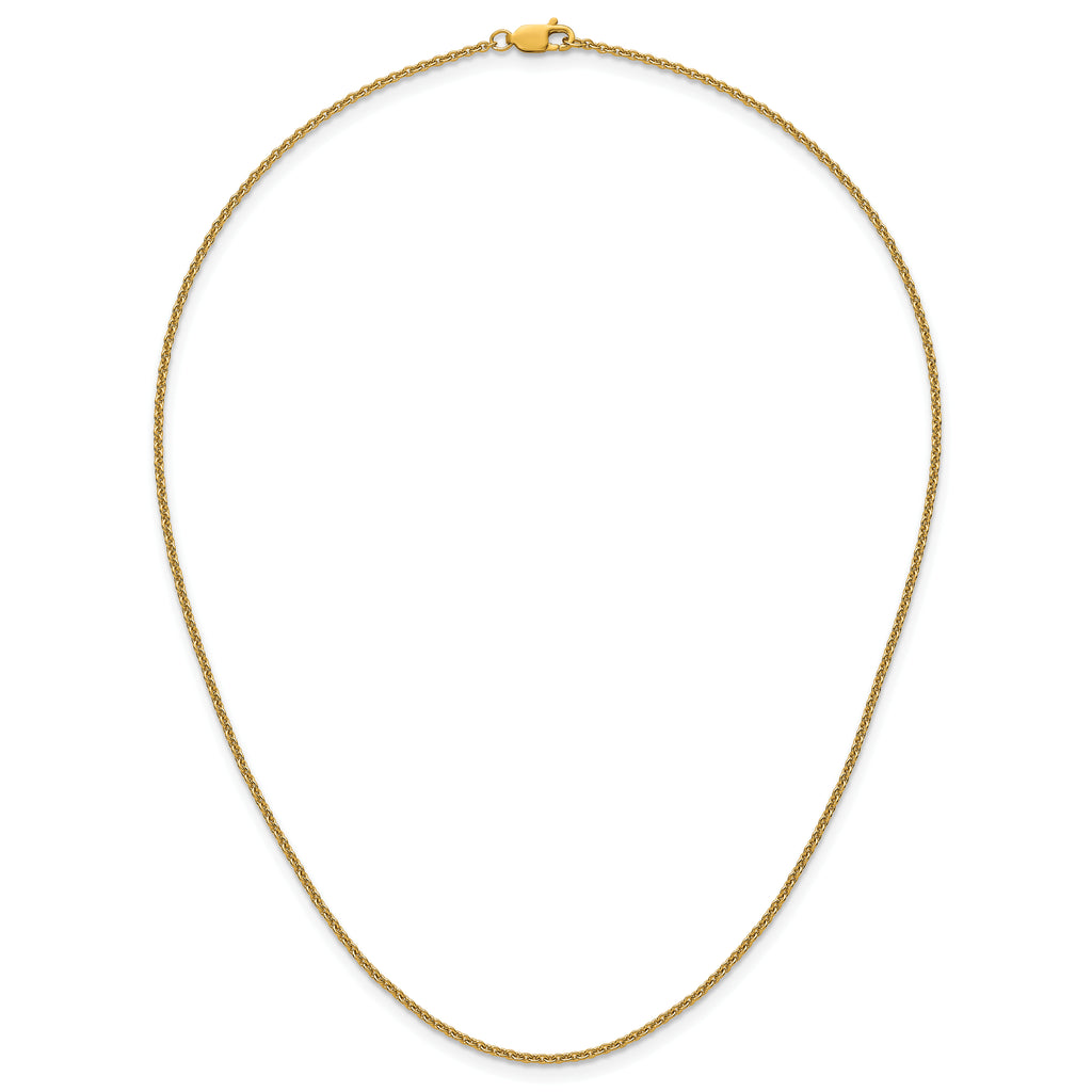14K Gold Filled Polished Curb Chain Necklace in 2.3mm Width - view 4