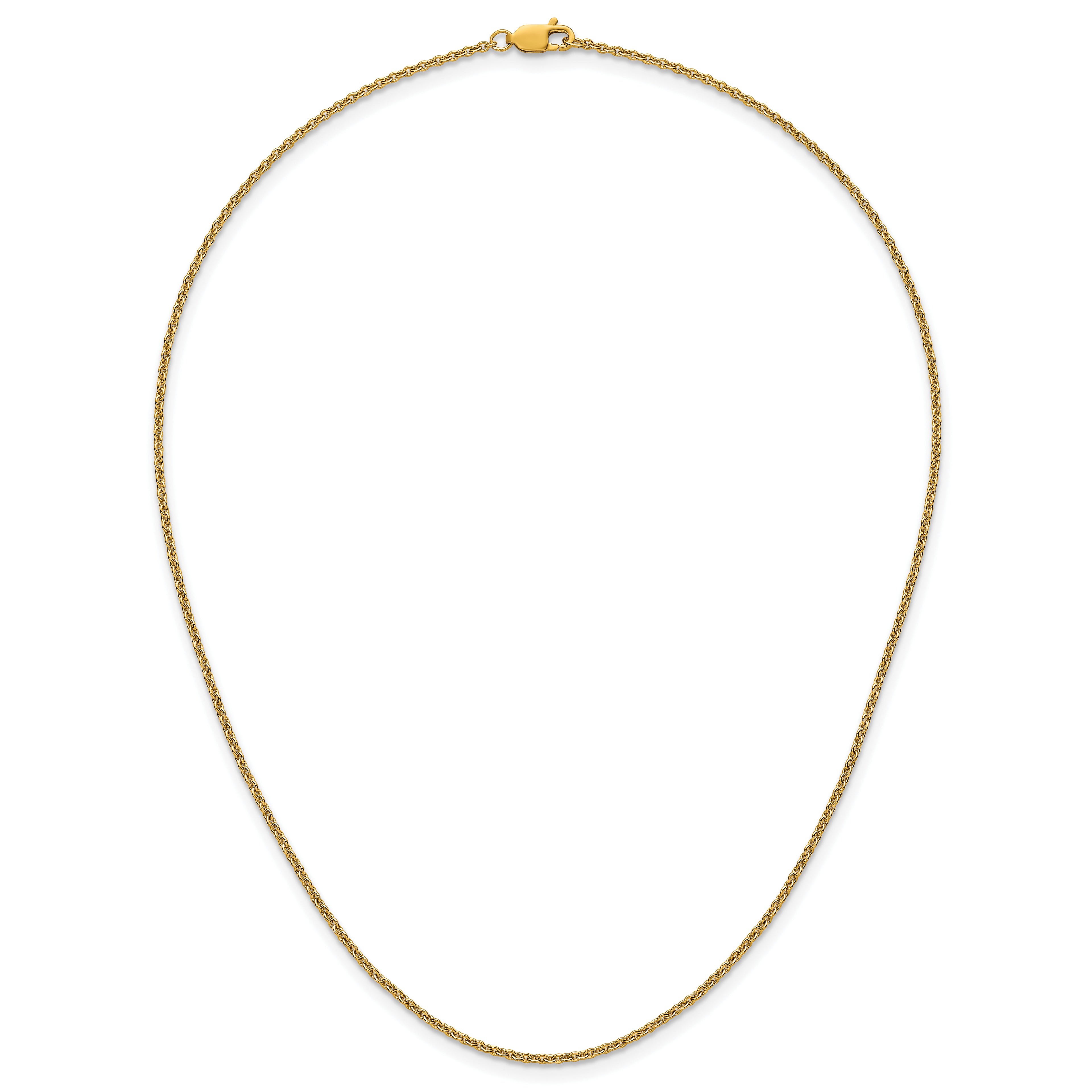 14K Gold Filled Polished Curb Chain Necklace in 2.3mm Width - view 4