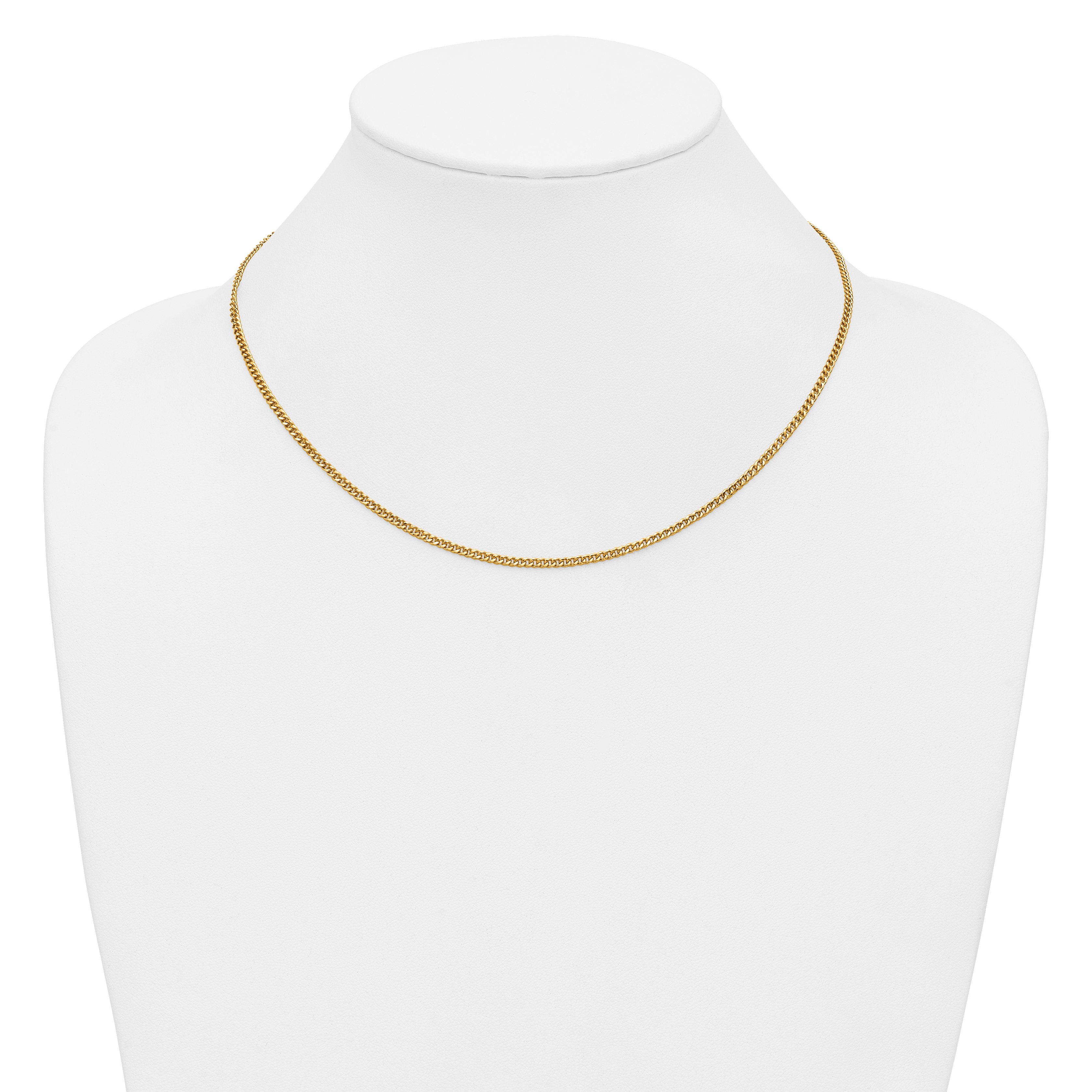 14K Gold Filled Polished Curb Chain Necklace in 2.3mm Width