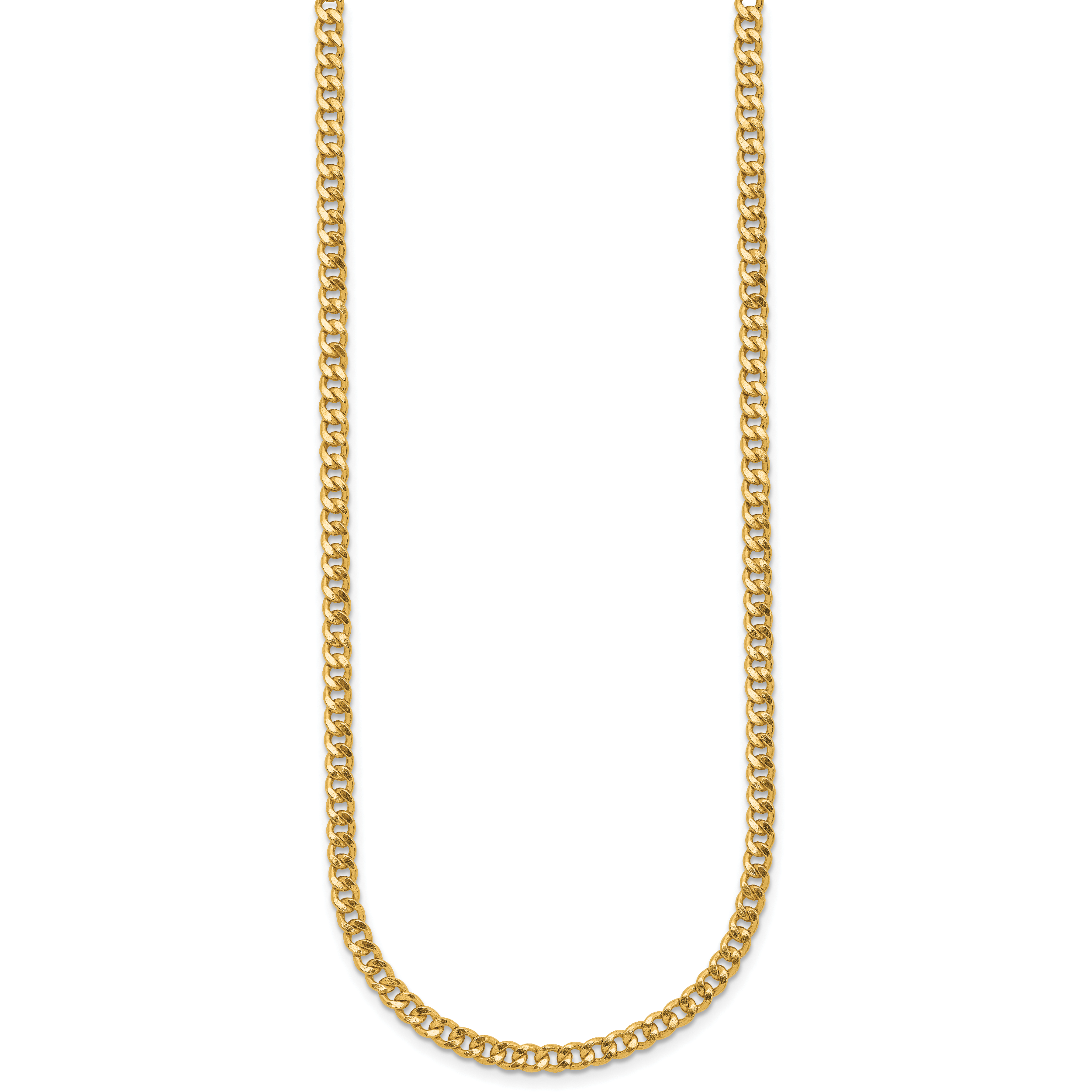 14K Gold Filled Bold Curb Chain Necklace in 3.5mm Width - view 2
