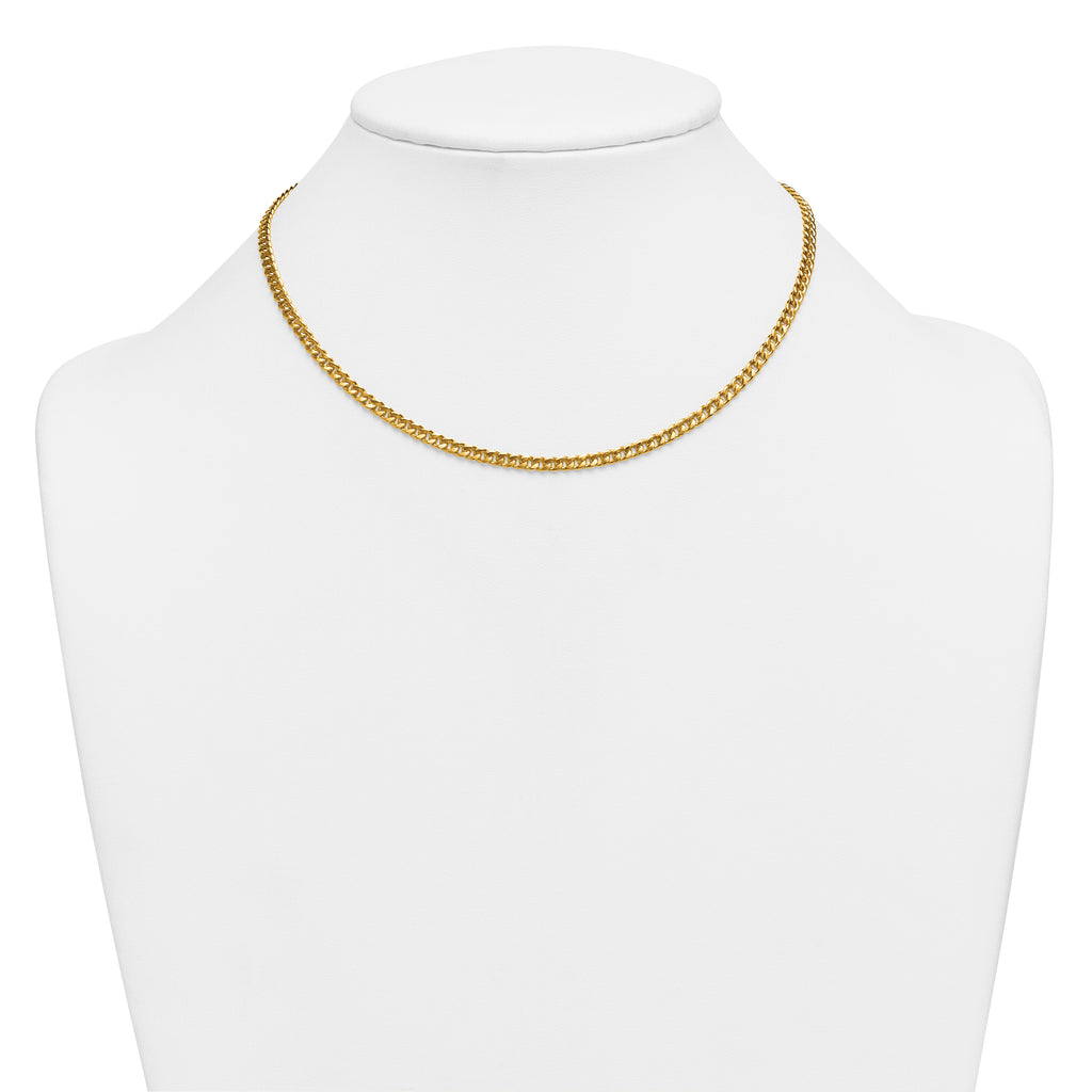 14K Gold Filled Bold Curb Chain Necklace in 3.5mm Width - view 3