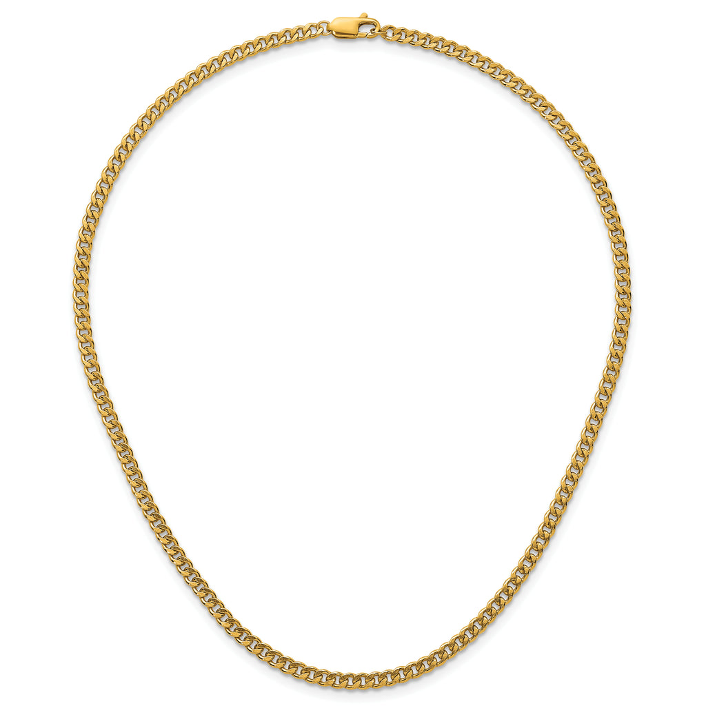 14K Gold Filled Bold Curb Chain Necklace in 3.5mm Width - view 4