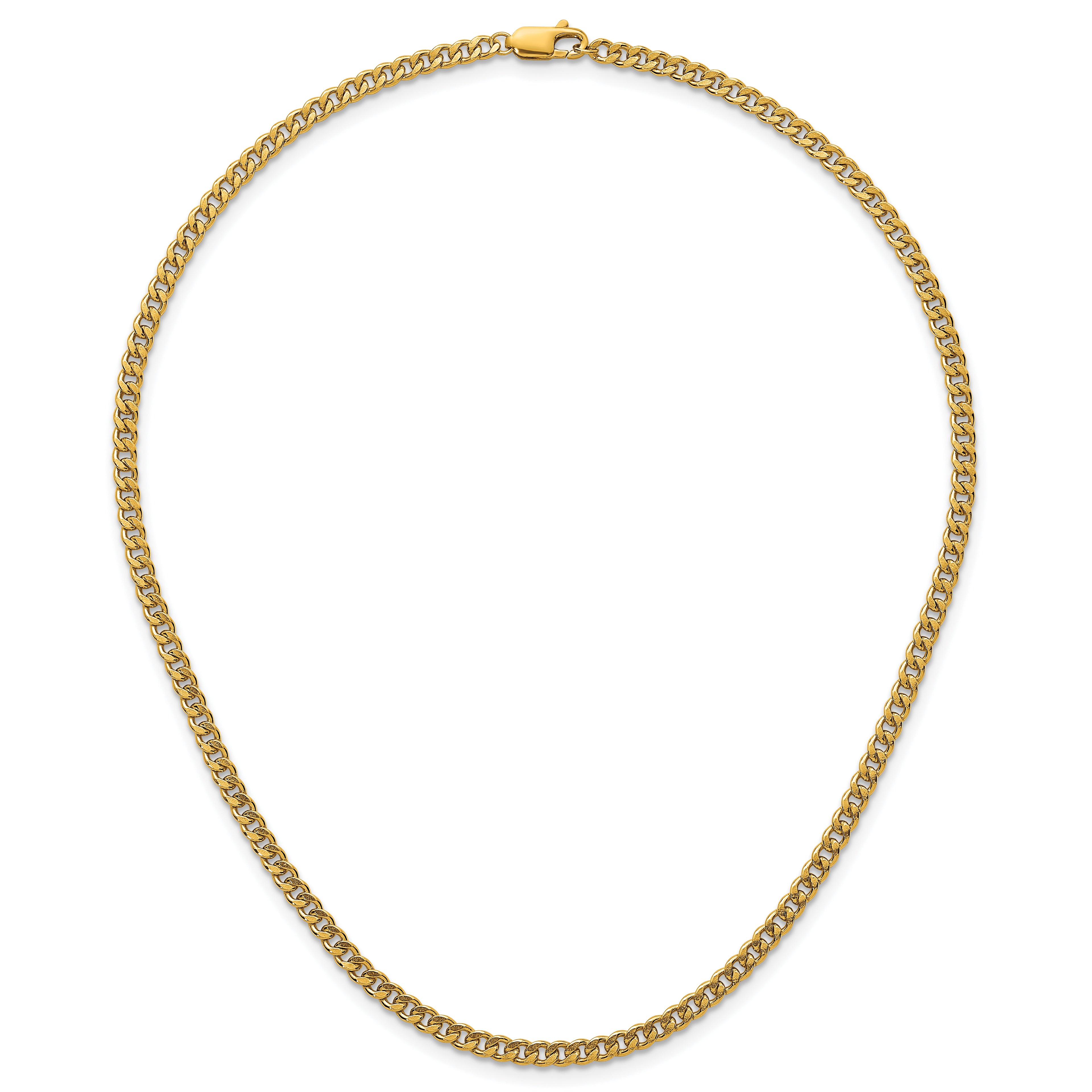 14K Gold Filled Bold Curb Chain Necklace in 3.5mm Width - view 4