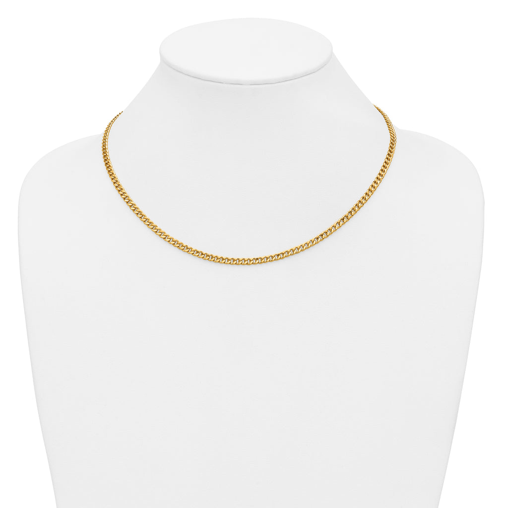 14K Gold Filled Bold Curb Chain Necklace in 3.5mm Width
