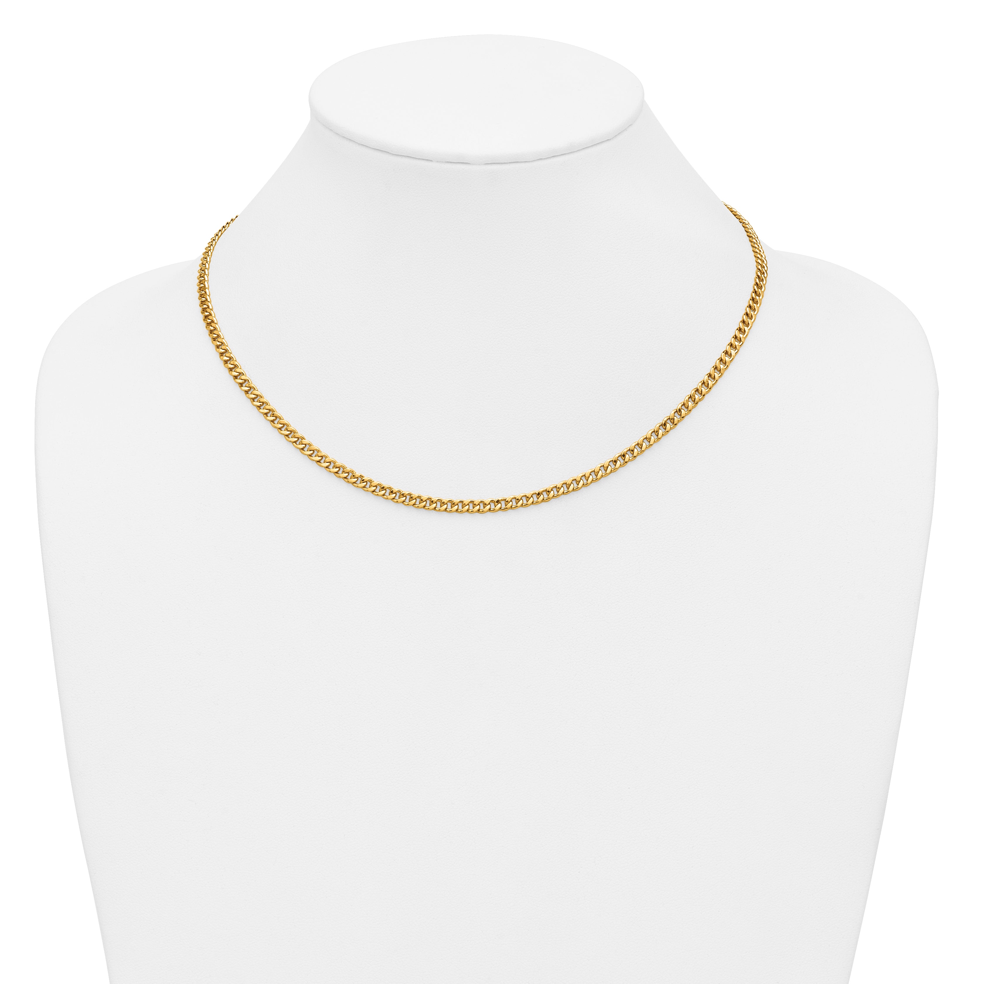 14K Gold Filled Bold Curb Chain Necklace in 3.5mm Width