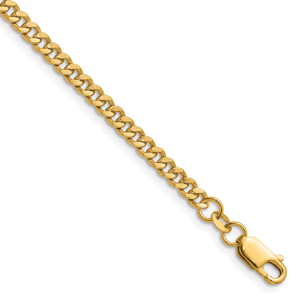 14K Gold Filled Bold Curb Chain Necklace in 3.5mm Width by Sophia Jewelers