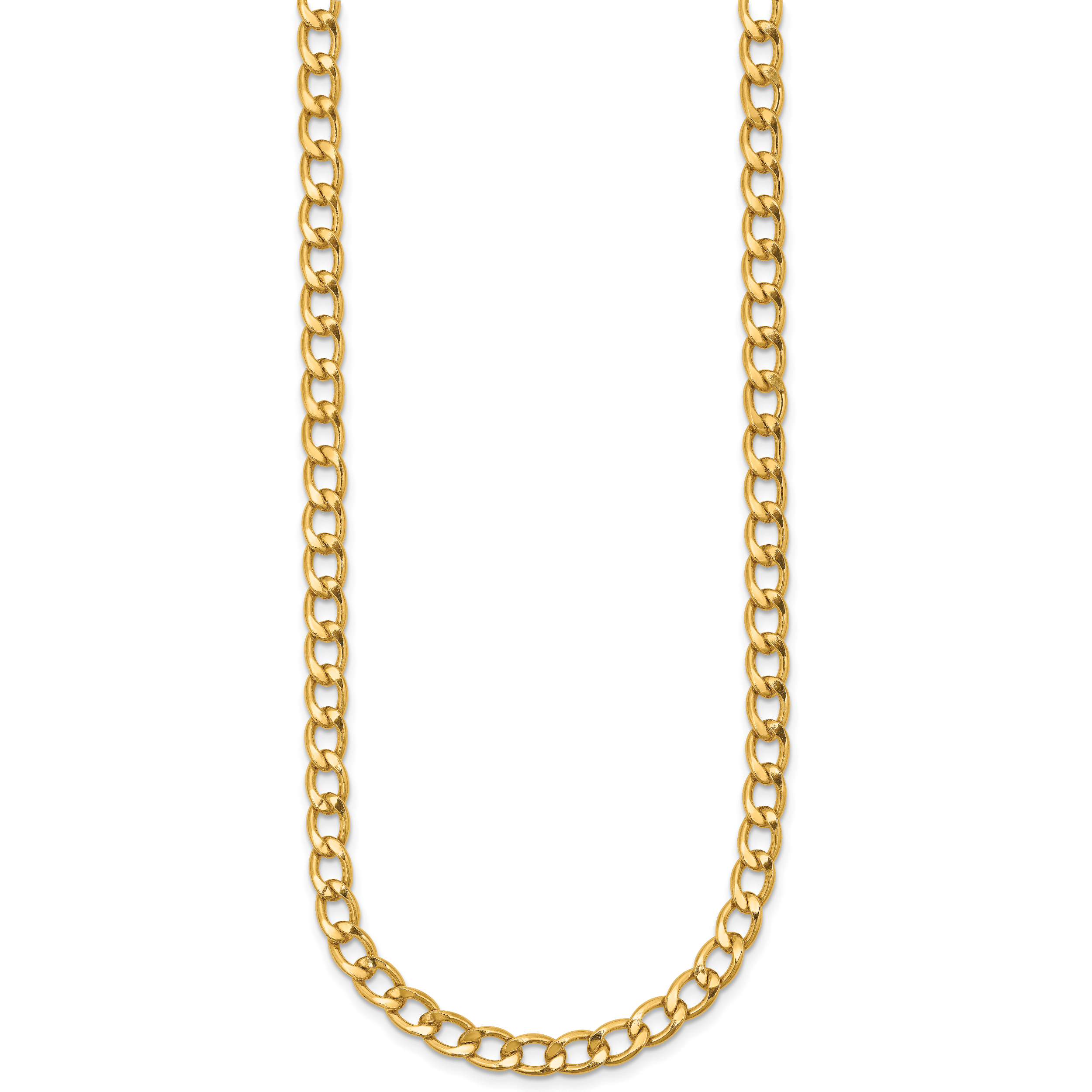 14K Gold Filled Heavy Curb Chain Necklace in 5.25mm Width - view 2