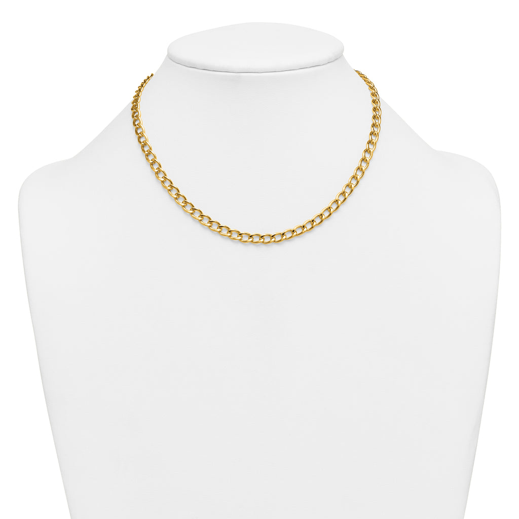 14K Gold Filled Heavy Curb Chain Necklace in 5.25mm Width - view 3