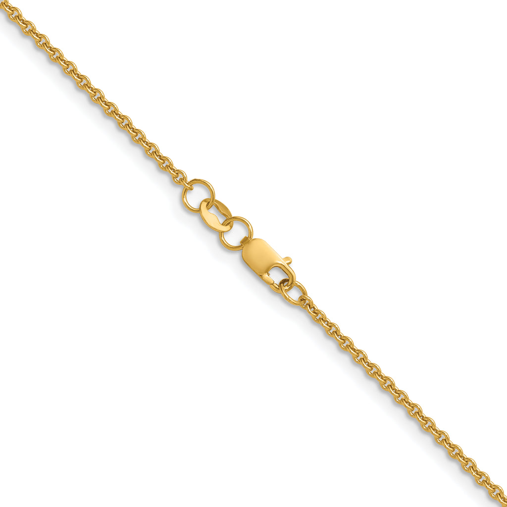 14K Gold Filled Polished Cable Chain Necklace in 1.7mm Width - view 2