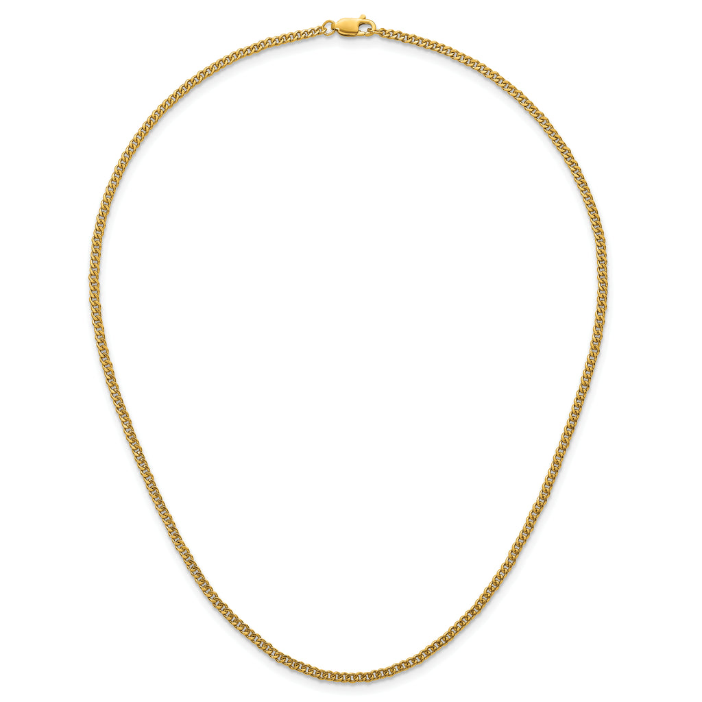 14K Gold Filled Polished Cable Chain Necklace in 1.7mm Width - view 4