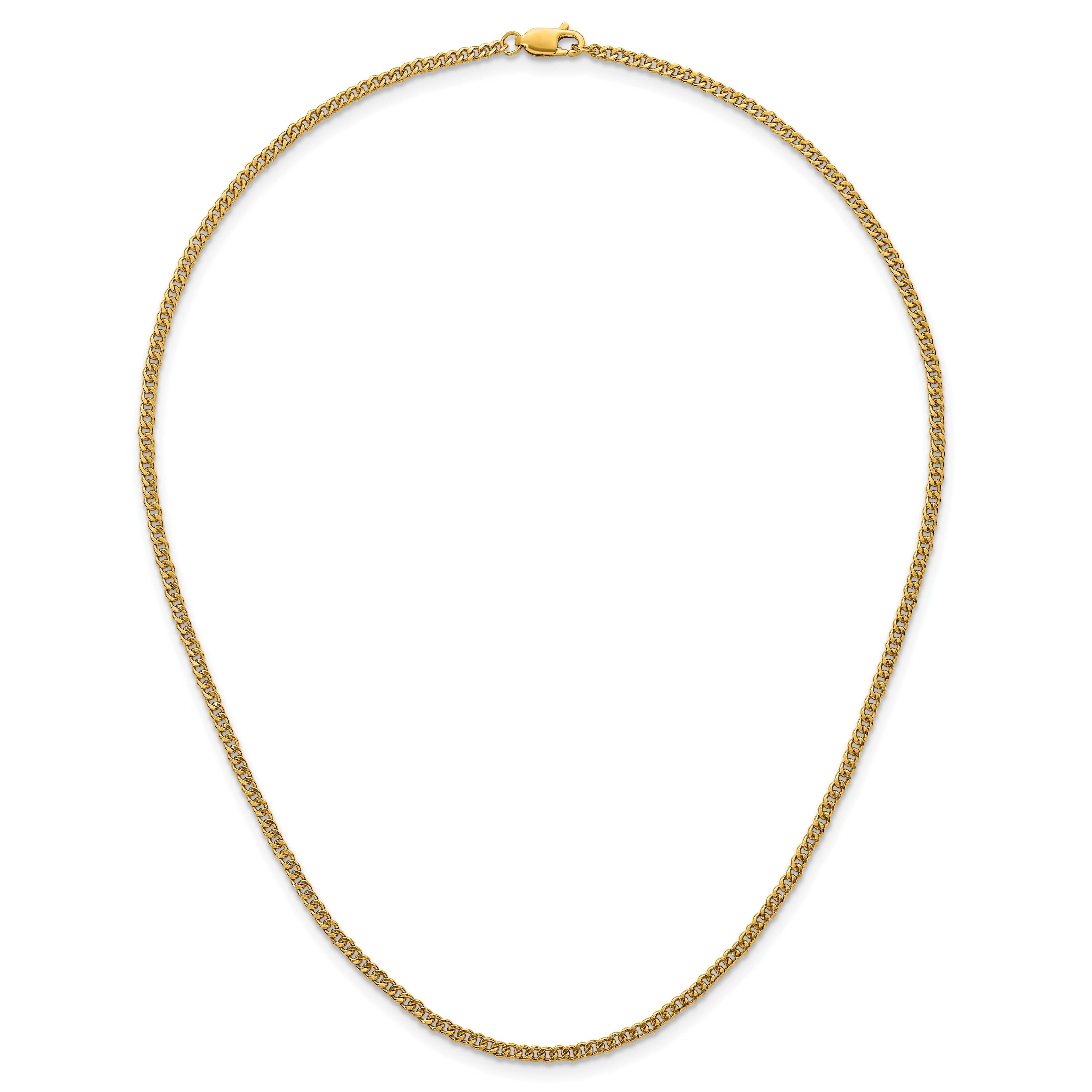 14K Gold Filled Polished Cable Chain Necklace in 1.7mm Width - view 4