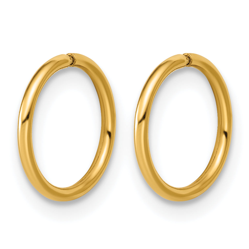 14K Gold Filled 1.0 x 10mm Sleeper Hoop Earrings - view 2
