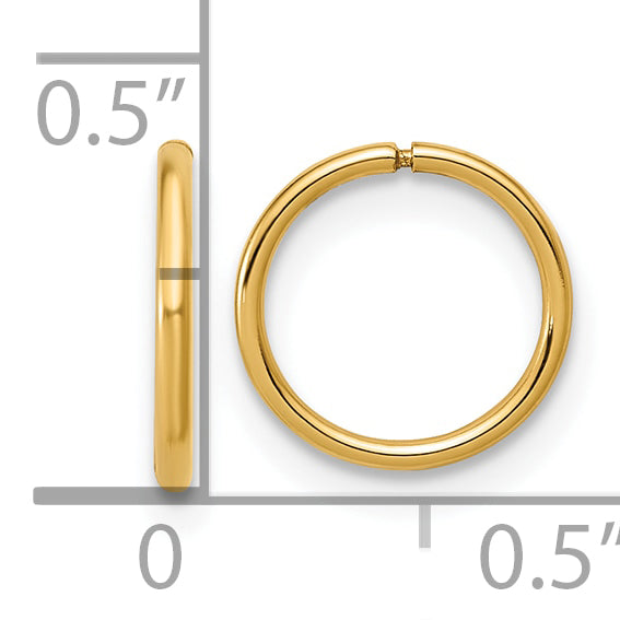 14K Gold Filled 1.0 x 10mm Sleeper Hoop Earrings - view 3