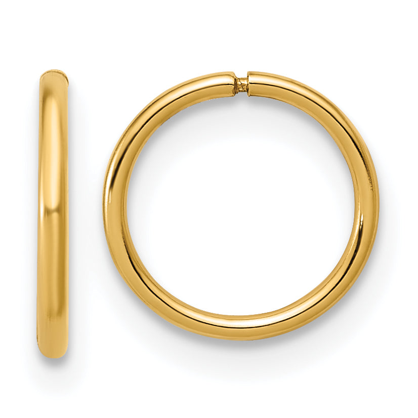 14K Gold Filled 1.0 x 10mm Sleeper Hoop Earrings by Sophia Jewelers Main image