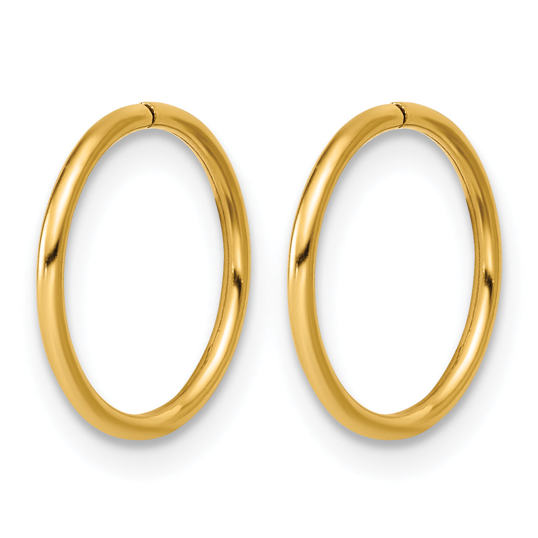 14K Gold Filled 1.0 x 12mm Sleeper Hoop Earrings Secondary image
