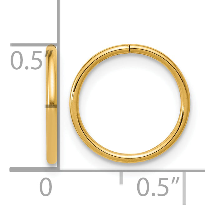 14K Gold Filled 1.0 x 12mm Sleeper Hoop Earrings - view 3