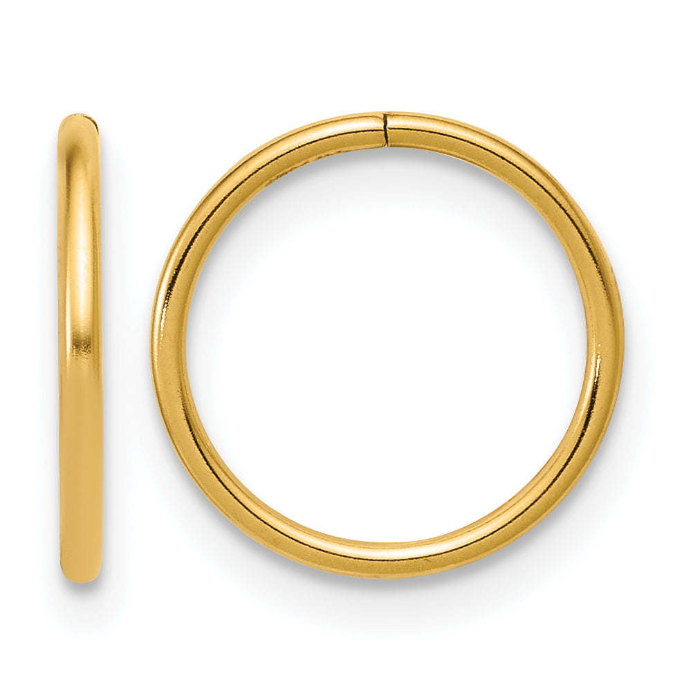 14K Gold Filled 1.0 x 12mm Sleeper Hoop Earrings by Sophia Jewelers