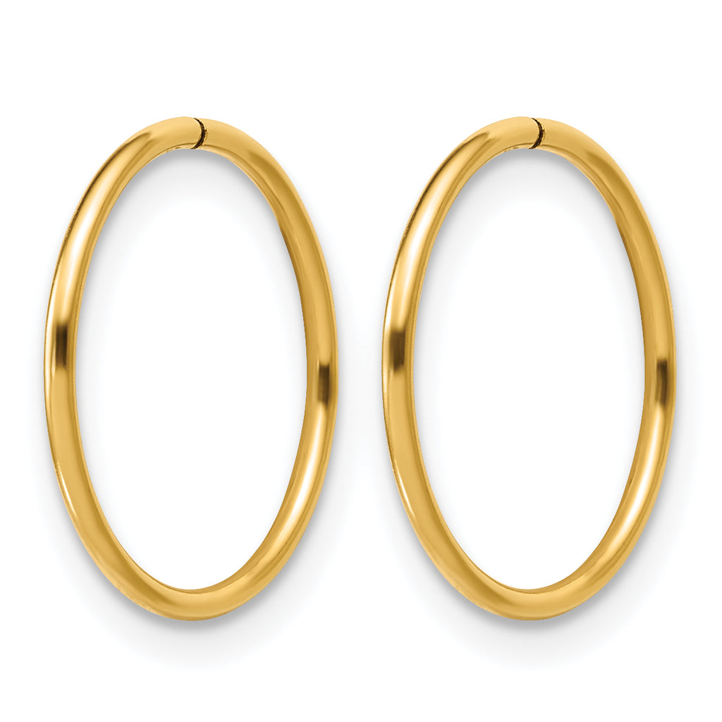 14K Gold Filled 1.0 x 15mm Sleeper Hoop Earrings - view 2