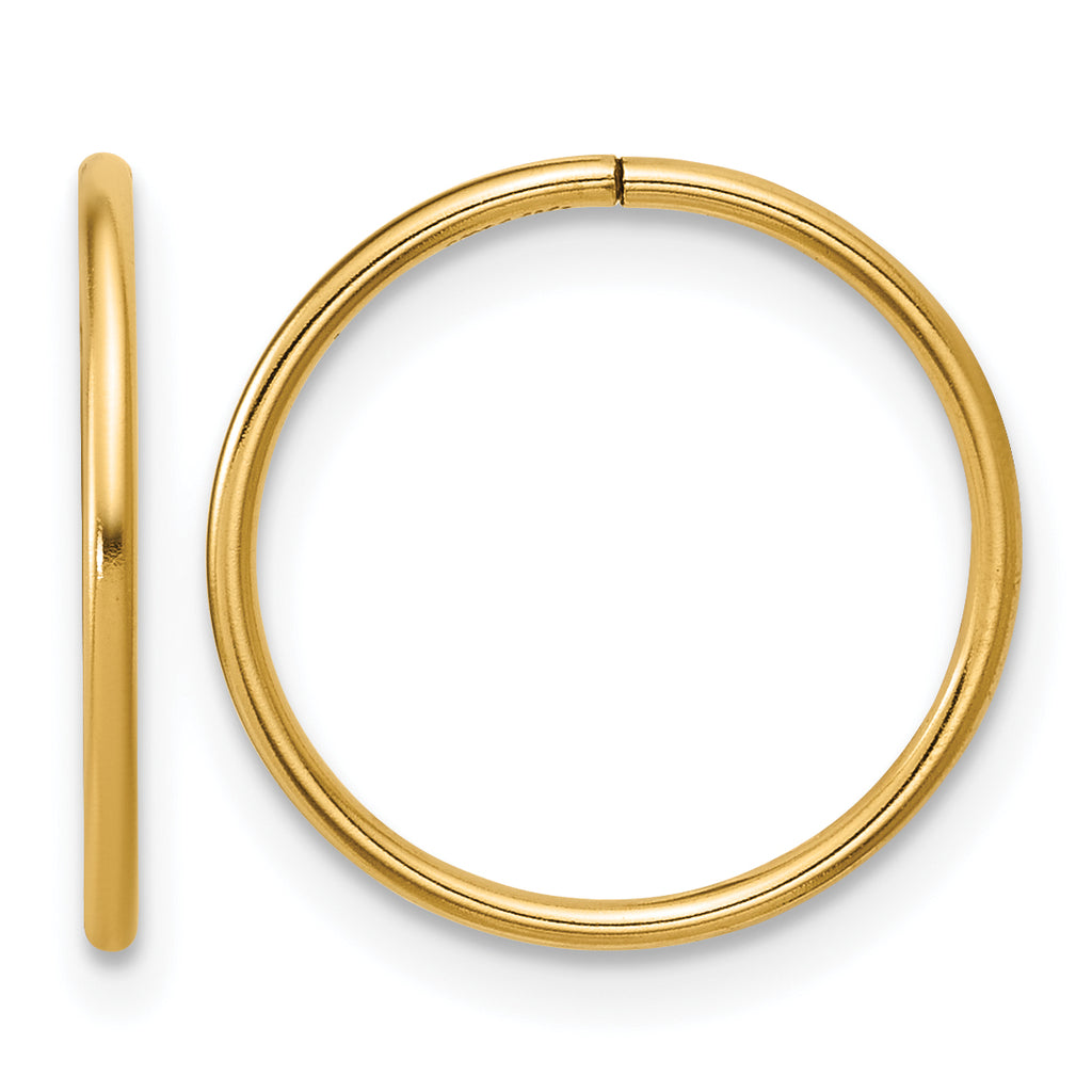 14K Gold Filled 1.0 x 15mm Sleeper Hoop Earrings by Sophia Jewelers