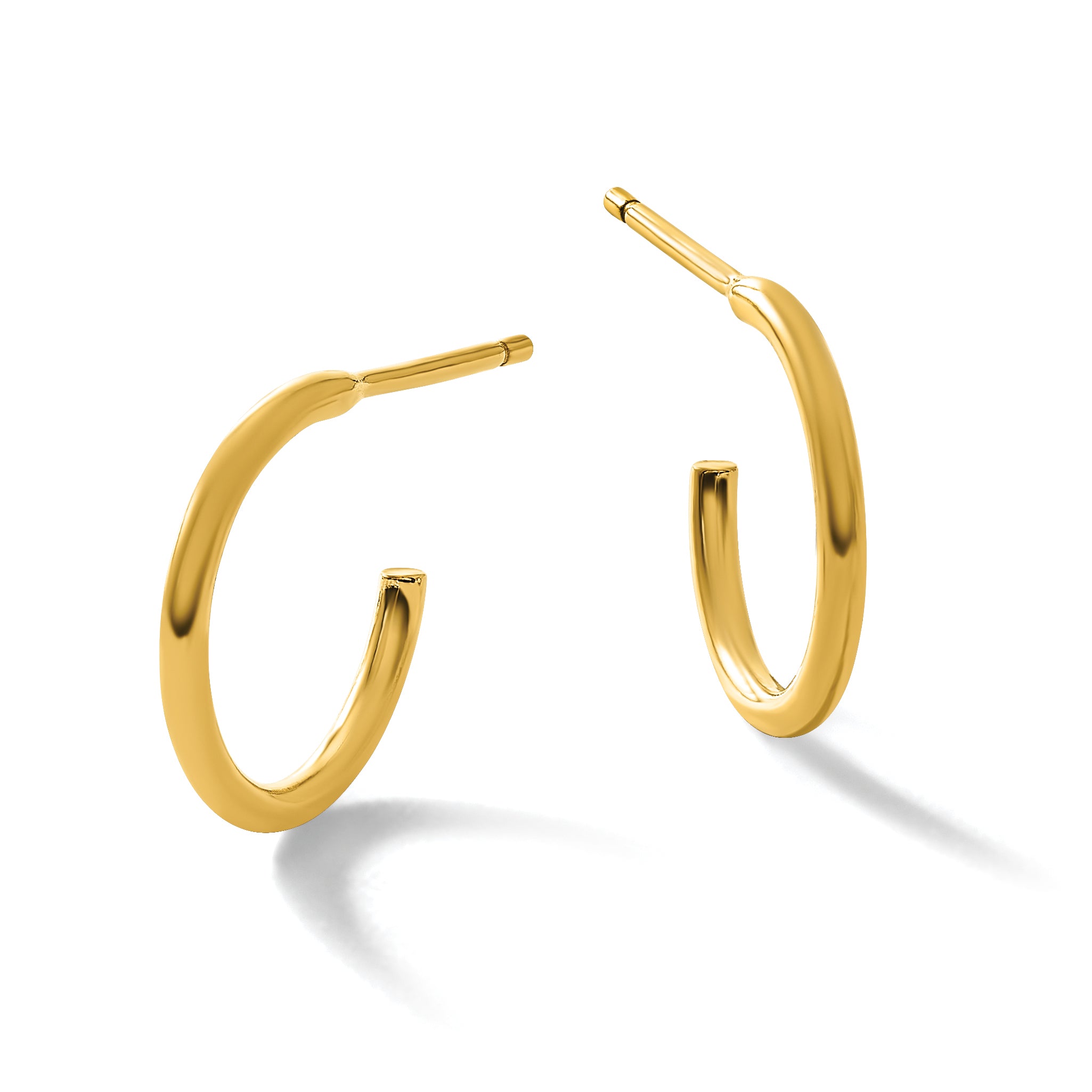 14K Gold Filled 1.30 x 12mm Post Hoop Earrings - view 4