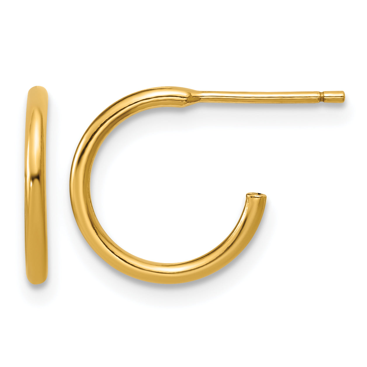 14K Gold Filled 1.30 x 12mm Post Hoop Earrings by Sophia Jewelers