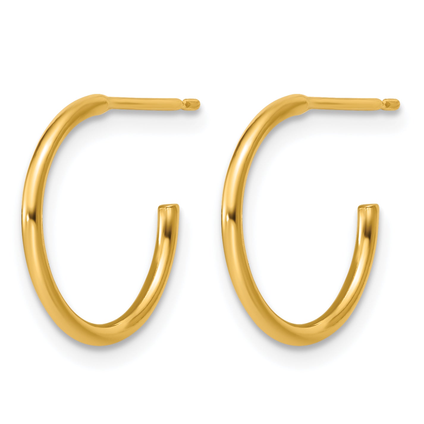14K Gold Filled 1.30 x 15mm Post Hoop Earrings Secondary image