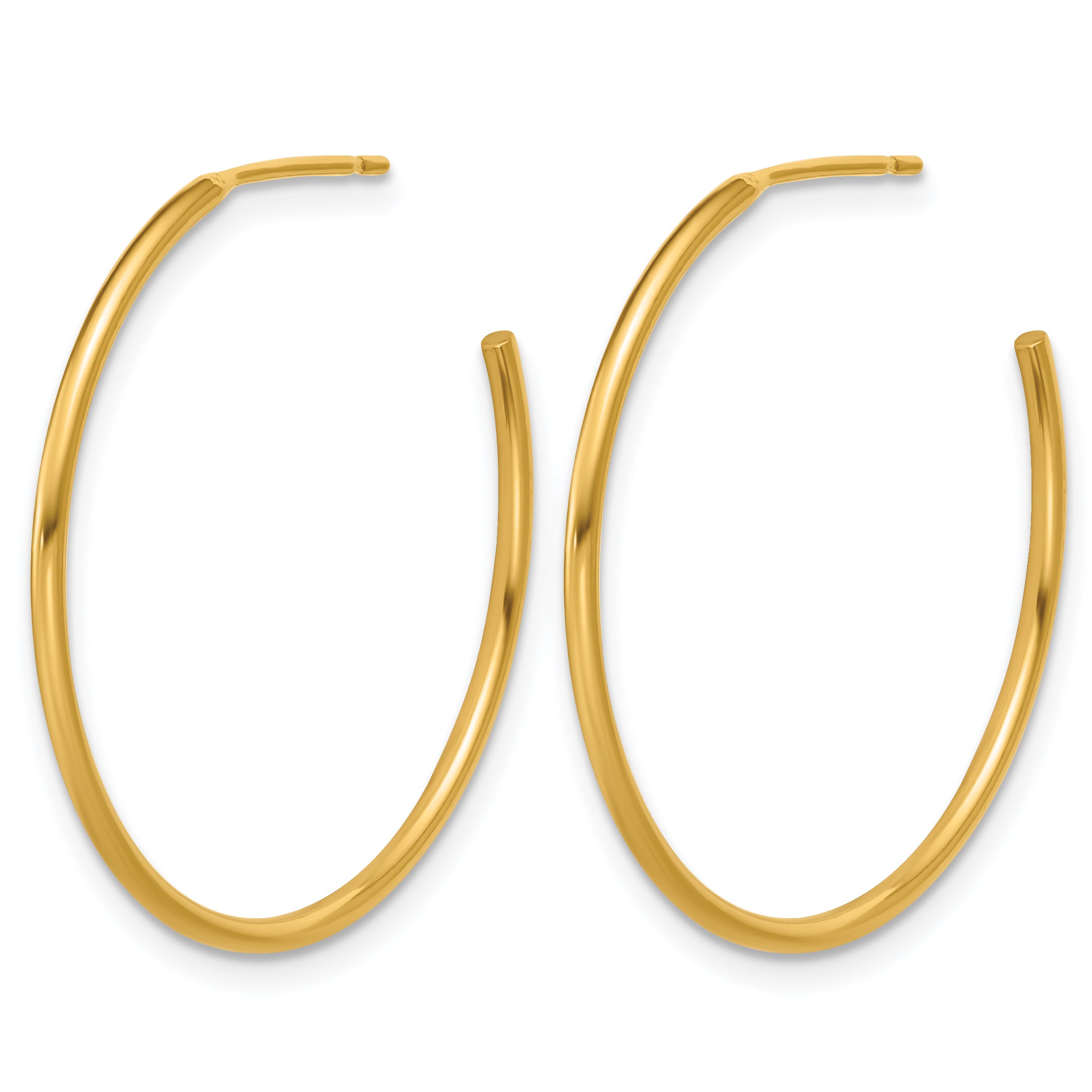 14K Gold Filled 1.30 x 30mm Post Hoop Earrings - view 2