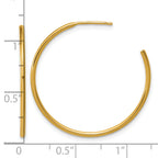 14K Gold Filled 1.30 x 30mm Post Hoop Earrings - view 3