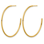 14K Gold Filled 1.30 x 38mm Post Hoop Earrings - view 2