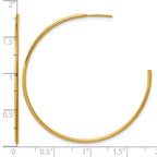 14K Gold Filled 1.30 x 45mm Post Hoop Earrings - view 3