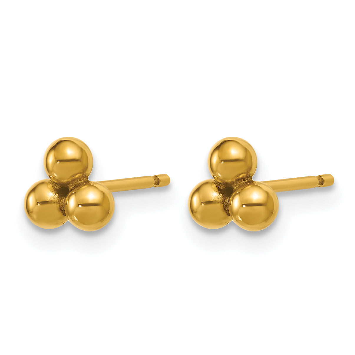 Three-Ball Post Earrings in 14/20 Gold Filled Secondary image