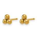 14K Gold Filled 3 Ball Post Earrings - view 2