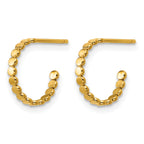 14K Gold Filled 1.90 x 12mm Beaded Post Hoop Earrings - view 2